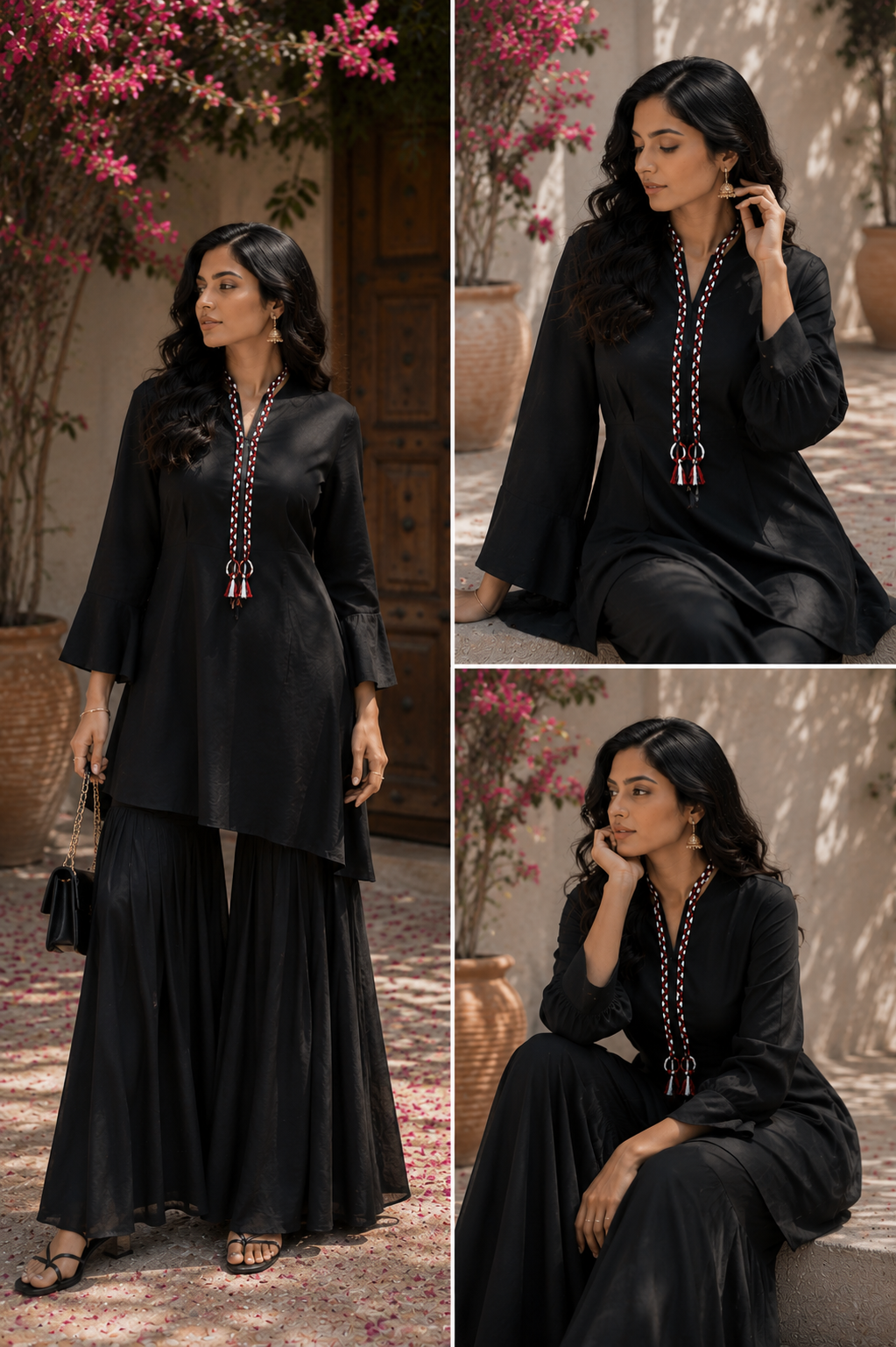 Black Sharara Set