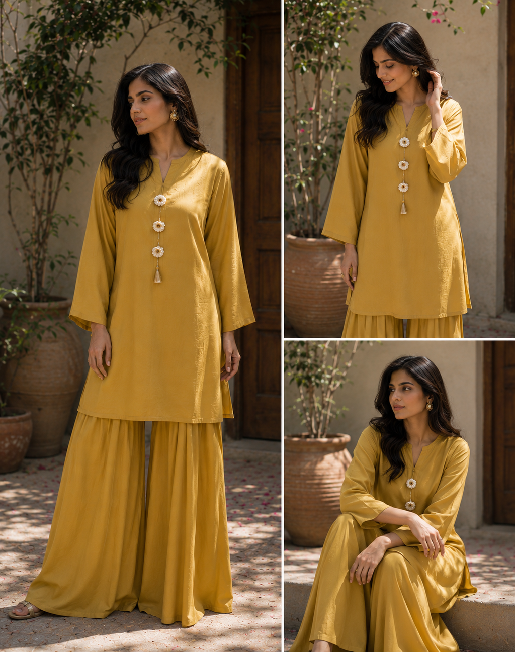 Golden Yellow Gharara Set