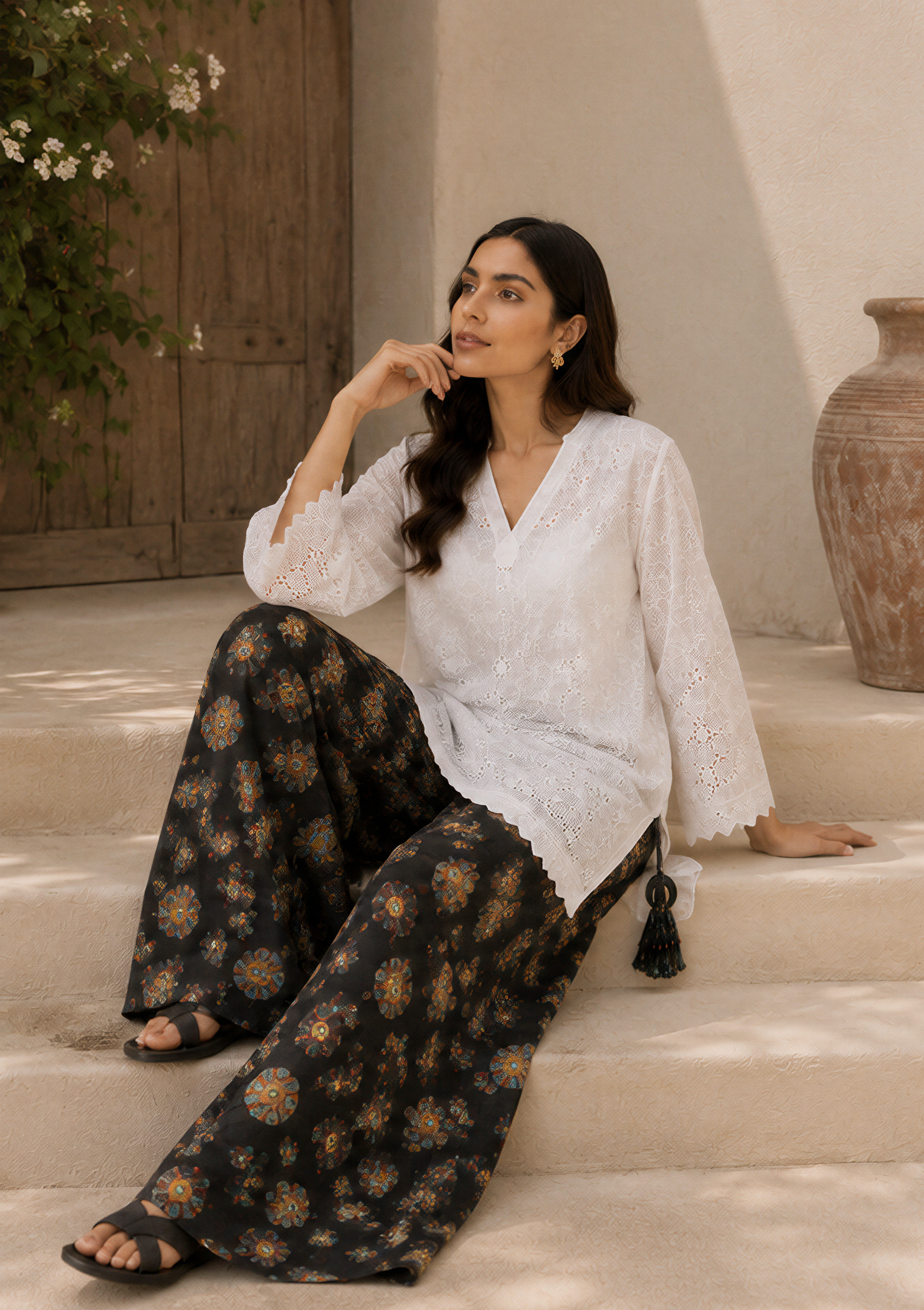 Chikankari Kurta & Sharara Set