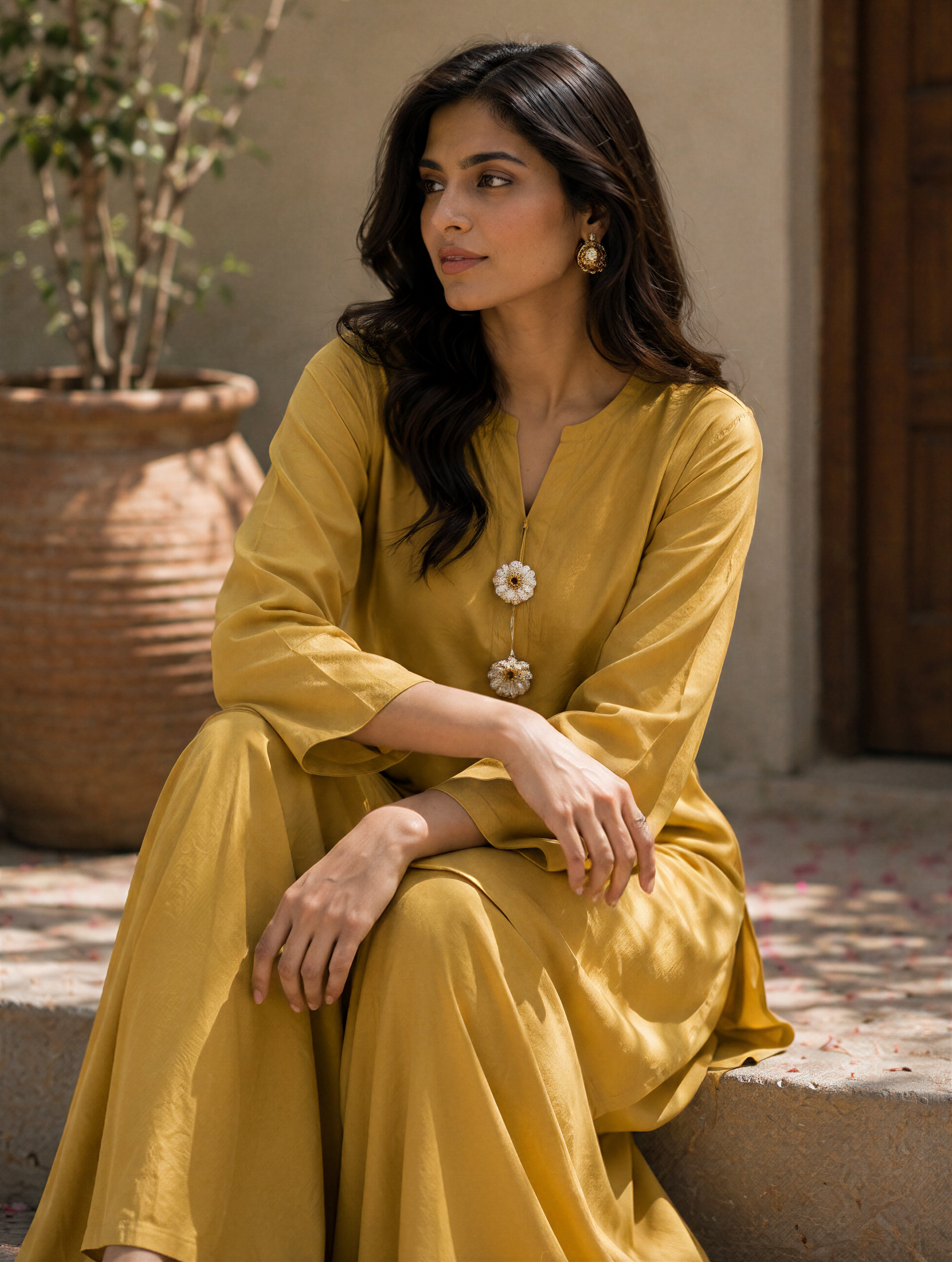 Golden Yellow Gharara Set