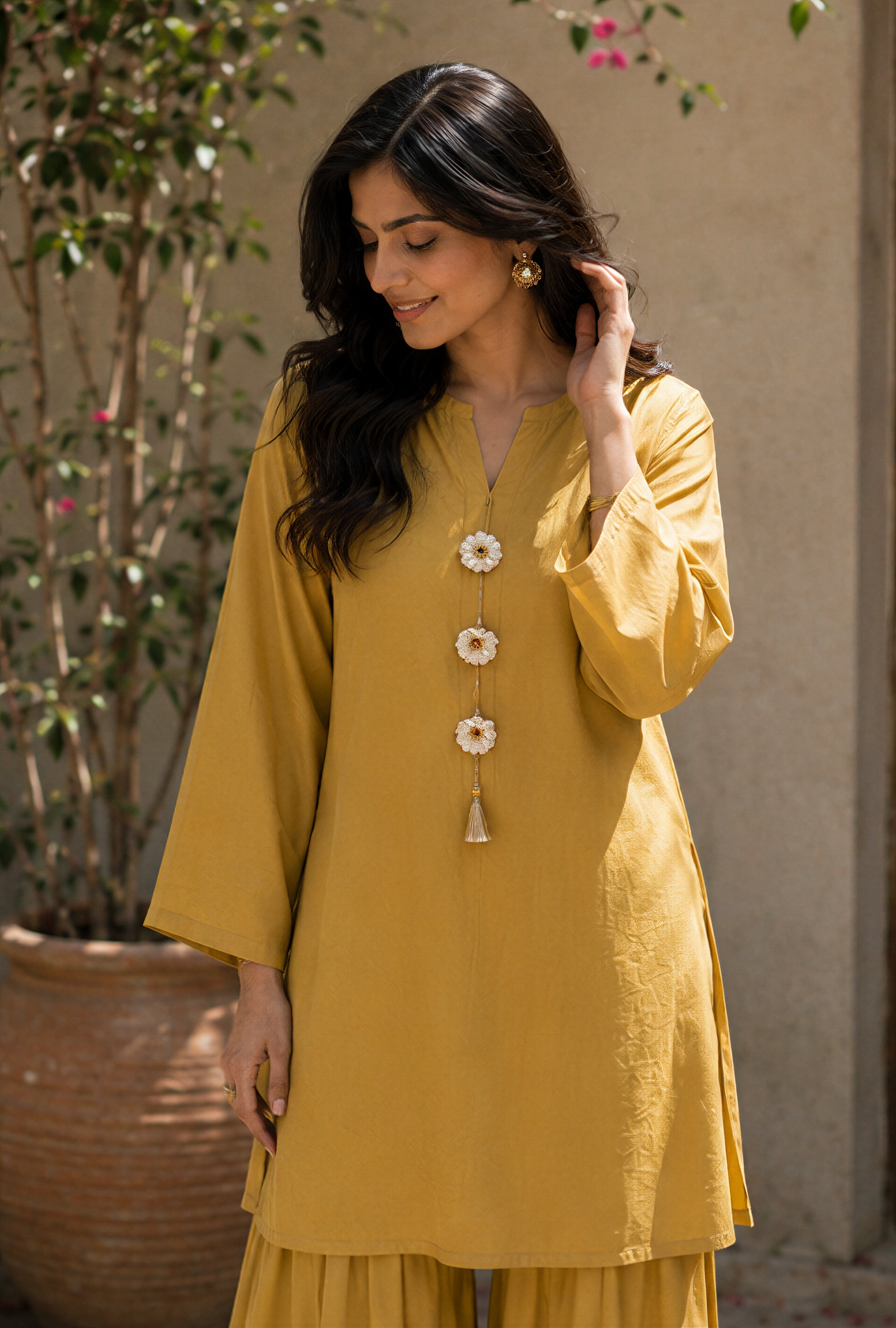 Golden Yellow Gharara Set