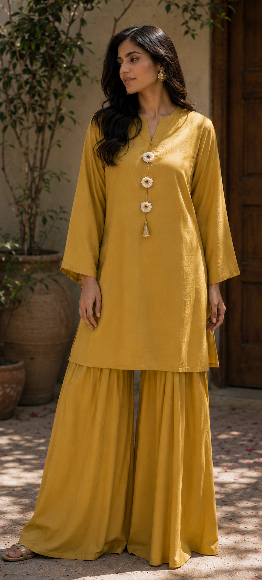 Golden Yellow Gharara Set