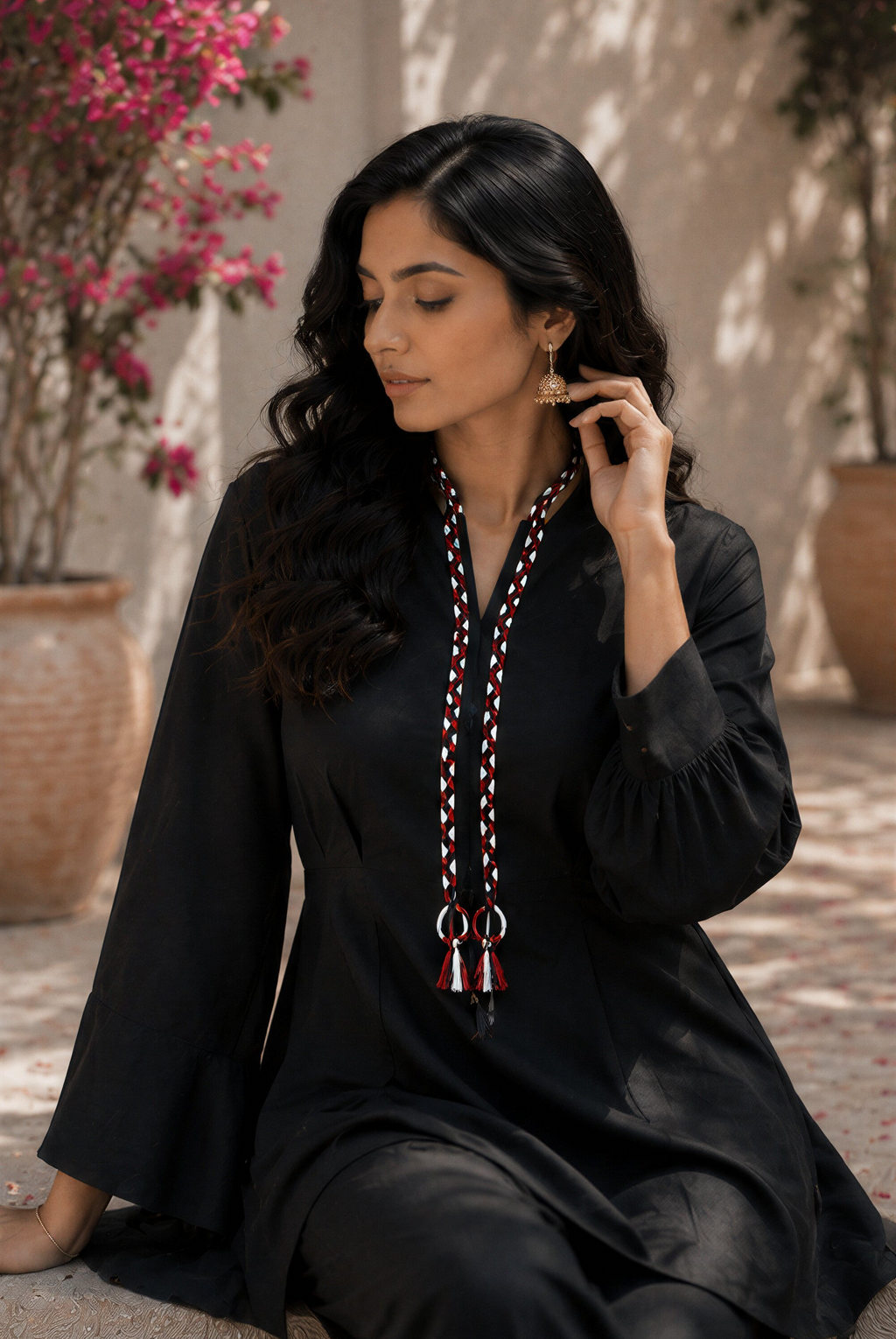 Black Sharara Set